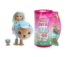 Mattel Barbie cutie reveal chelsea v kostýme - medvedík v modrom kostýme delfína / od 3 rokov