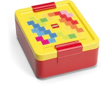 Smartlife Lego Brick box na desiatu - červená/žltá