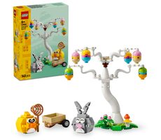 LEGO® Iconic 40808 Veľkonočný zajačik, kuriatko a zber vajíčok / Počet dielikov: 140 / od 8 rokov
