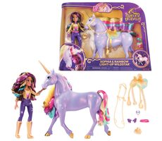 Spin Master Unicorn Academy Svetelný jednorožec Wildstar s bábikou Sophiou 24 cm / od 4 rokov