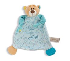 Nici MFN muchláček Medvedík s hryzátkom a úchytkou na cumlík 25x25cm / od 0 mesiacov