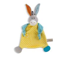 Nici MFN muchláčik Somárik s hryzátkom a úchytkou na cumlík 25x25cm / od 0 mesiacov