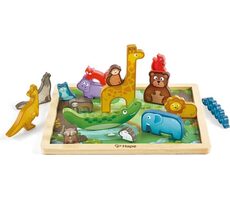 Hape Puzzle - Zvieracie kráľovstvo / Počet dielikov: 17+ 5 kariet / od 3 rokov