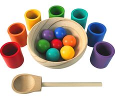 2Kids Toys Dúhové guličky a kalíšky 7 farieb / od 3 rokov