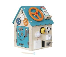 2Kids Toys Activity board Domček tyrkysová / od 3 rokov