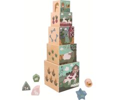 2Kids Toys Skladacia veža z kociek Farma / od 18 mesiacov