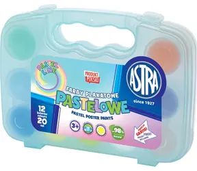 ASTRA Temperové farby 12 x 20 ml pastelové, v plastovom kufríku modrá / od 3 rokov