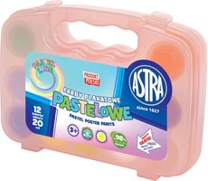 ASTRA Temperové farby 12 x 20 ml pastelové, v plastovom kufríku ružová / od 3 rokov