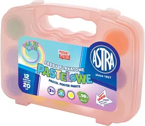 ASTRA Temperové farby 12 x 20 ml pastelové, v plastovom kufríku ružová / od 3 rokov