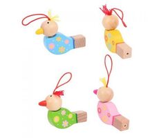 Bigjigs Toys Drevená píšťalka vtáčik 1ks ružová / od 3 rokov