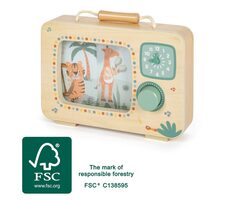 Small Foot Drevená televízna hudobná skrinka Safari / od 2 rokov