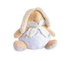 Doudou Biely zajačik s priestorom na uloženie pyžamka 38 cm / od 0 mesiacov