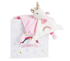 Doudou Darčeková sada - plyšový muchláčik jednorožec ružový 20 cm / od 0 mesiacov