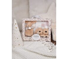 Doudou Darčeková sada béžová Plyšový zajačik a topánočky / od 0 mesiacov