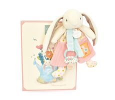 Doudou Darčeková sada Hračka s úchytom na cumlík Zajačik Ciboulette 19 cm / od 0 mesiacov