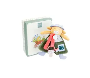 Doudou Darčeková sada Plyšová kravička Aneth s úchytom na cumlík 19 cm