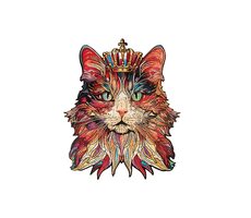 Robotime Drevené puzzle Mačacie kráľ / 200 dielikov / od 14 rokov