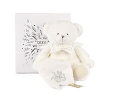 Doudou Darčeková sada Plyšový medvedík s dečkou 30 cm béžový / od 0 mesiacov