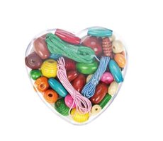 Lena Drevené perly v dóze srdiečko / od 4 rokov