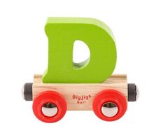 Bigjigs Rail Vagónik drevené vláčikodráhy - Písmeno D / od 3 rokov