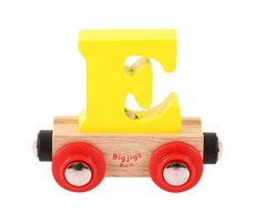 Bigjigs Rail Vagónik drevené vláčikodráhy - Písmeno E / od 3 rokov