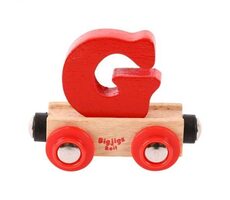 Bigjigs Rail Vagónik drevené vláčikodráhy - Písmeno G / od 3 rokov