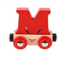 Bigjigs Rail Vagónik drevené vláčikodráhy - Písmeno M / od 3 rokov