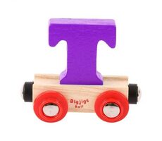 Bigjigs Rail Vagónik drevené vláčikodráhy - Písmeno T / od 3 rokov