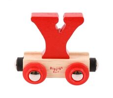 Bigjigs Rail Vagónik drevené vláčikodráhy - Písmeno Y / od 3 rokov