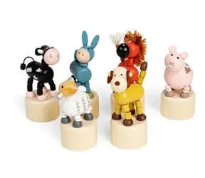 Bigjigs Toys Drevené mačkacie zvieratká 1 ks / od 3 rokov 