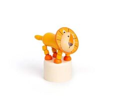 Bigjigs Toys Drevené mačkacie zvieratká Safari Lev / od 3 rokov