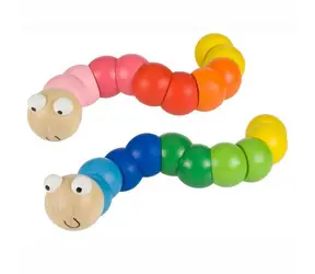 Bigjigs Toys Farebný červík červená / od 12 mesiacov