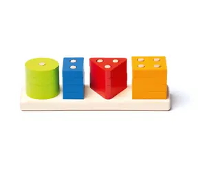 CUBIKA 15337 Triedime tvary V - drevená skladačka / 17 dielov / od 18 mesiacov