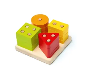 CUBIKA 15344 Triedime tvary IV - drevená skladačka / 17 dielov / od 18 mesiacov