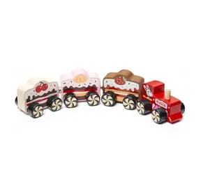 CUBIKA 15382 Vlak "Cakes" - drevený vláčik s magnetmi 4 diely