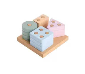 CUBIKA Pastel 15870 Triedime tvary IV - drevená skladačka / 17 dielov / od 18 mesiacov