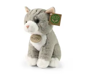 Rappa Plyšová mačka sediaca šedá (Soft Collection) 23 cm / ECO-FRIENDLY / od 0 mesiacov 