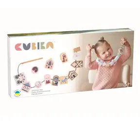 CUBIKA Pastel 16013 Navliekacia rozprávka - navliekací set - 13 drevených dielov a 8 predlôh / od 3 rokov
