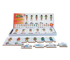 Just Jigsaws 041 Obliekanie - drevený puzzle set 4 x 12 dielov