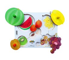 Just Jigsaws 155 Lúpeme a krájame plodiny 6 - drevené doskové puzzle / 6 dielov / od 3 rokov