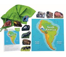 Just Jigsaws 772 Južná Amerika a jej zvieratá - drevené puzzle 16 dielov a 10 zvierat / od 3 rokov