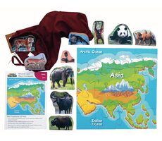 Just Jigsaws 773 Ázia a jej zvieratá - drevené puzzle 16 dielov a 10 zvierat / od 3 rokov