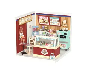 Robotime 3D drevená skladačka miniatúra domčeka Predajňa zmrzliny