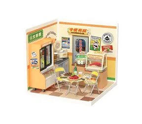 Robotime 3D drevená skladačka miniatúra domčeka Rýchle občerstvenie
