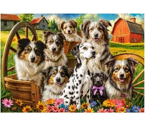 Castorland 105410-2 Puzzle Šťastné psy na vidieku