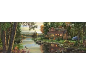 ART PUZZLE 4483 Panoramatické puzzle Odpočinok na chate