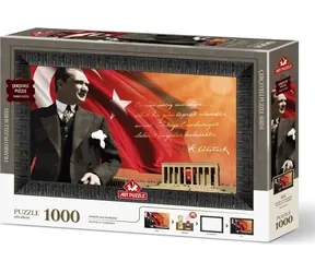 ART PUZZLE 5697 Puzzle s rámom a lepidlom 3v1 Atatürk a Anitkabir / 1000 dielikov / od 15 rokov
