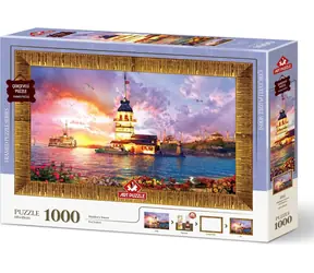 ART PUZZLE 5665 Puzzle s rámom a lepidlom 3v1 Dievčenská veža / 1000 dielikov / od 15 rokov