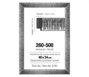 ART PUZZLE 5700 Rám na puzzle 48x34cm strieborný 