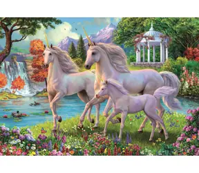 Clementoni 29794 Puzzle Jednorožce pri vodopáde 180 dielikov / od 7 rokov